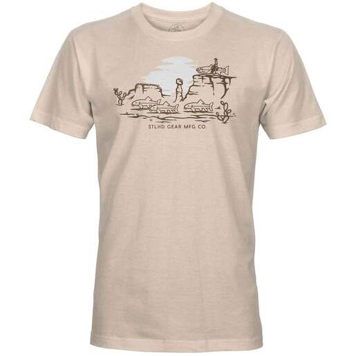 STLHD Men's Trumpet Trout Short-Sleeve Casual Shirt - Tan XL