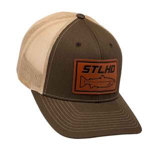 STLHD Steelhide Snapback Trucker Hat - Brown/Khaki - One Size Fits Most