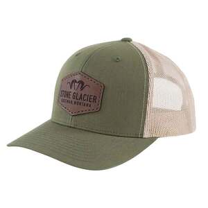 Stone Glacier Men's Leather Logo Patch Adjustable Hat - Moss - One Size Fits Most