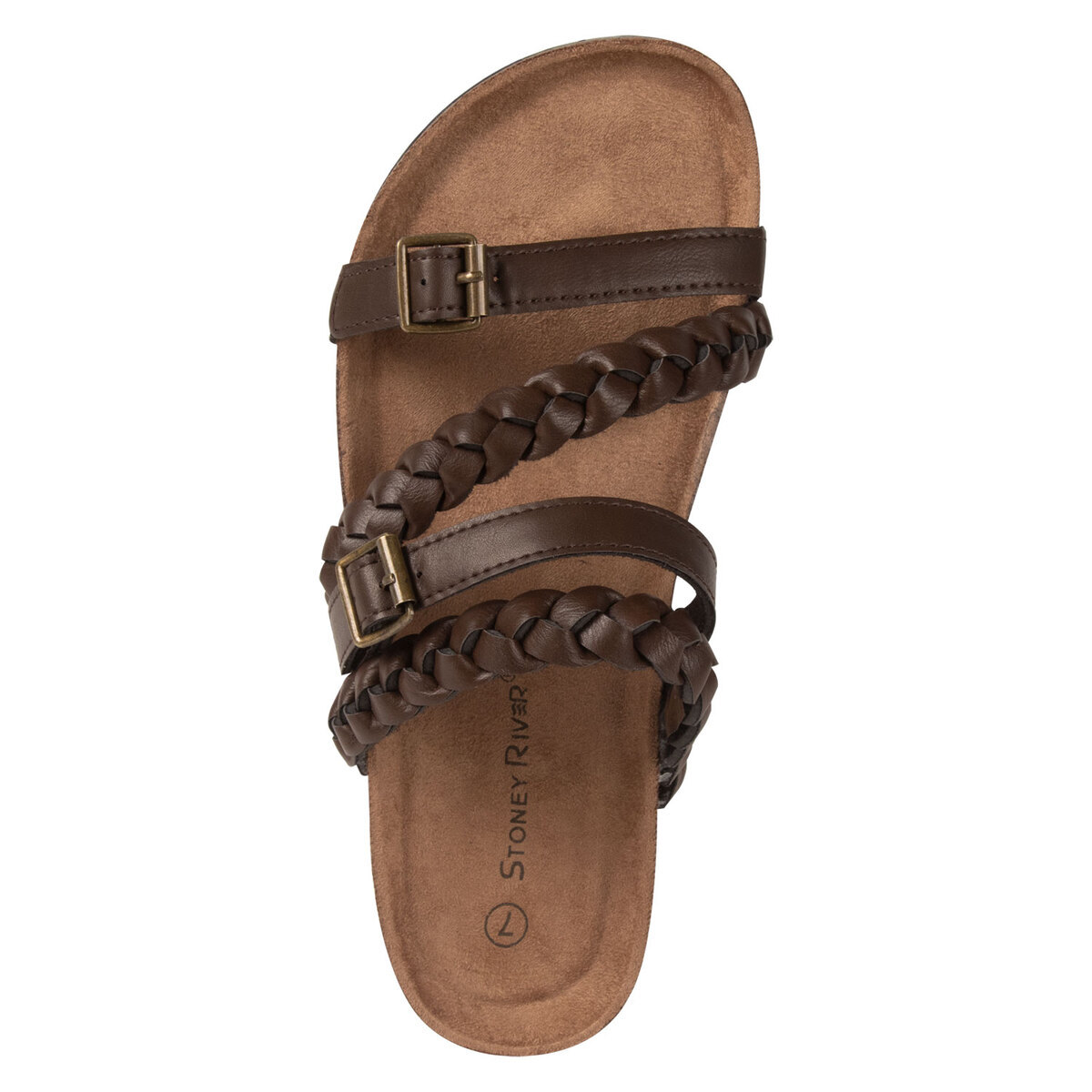 Stoney River Women's 4 Strap Braided Open Toe Sandals - Brown - Size 6 - Brown 6 Stoney River Women's 4 Strap Braided Open Toe Sandals - Brown - Size 6 - Brown 6