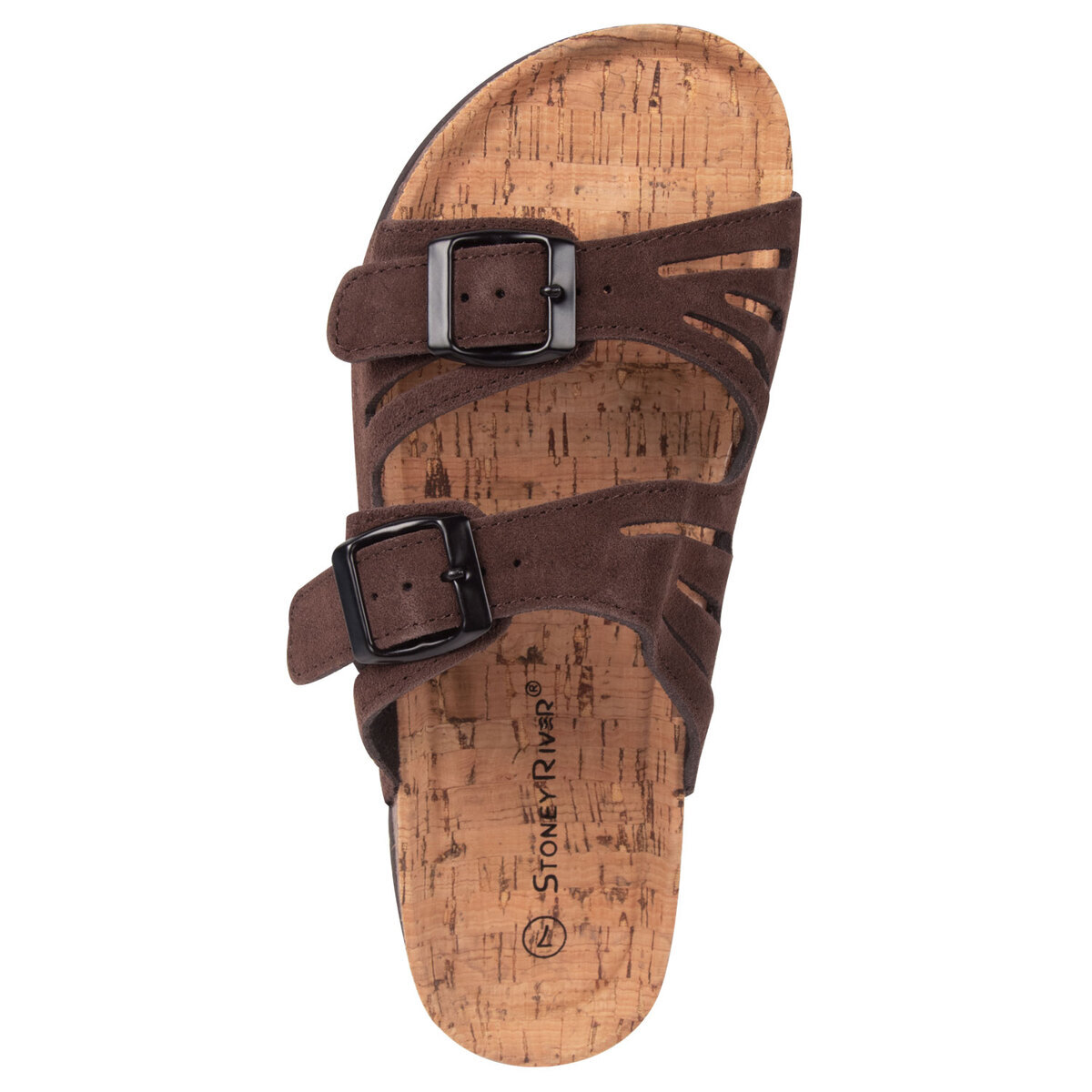 Stoney River Women's Corkbed 2 Strap Open Toe Sandals - Brown - Size 6 - Brown 6 Stoney River Women's Corkbed 2 Strap Open Toe Sandals - Brown - Size 6 - Brown 6