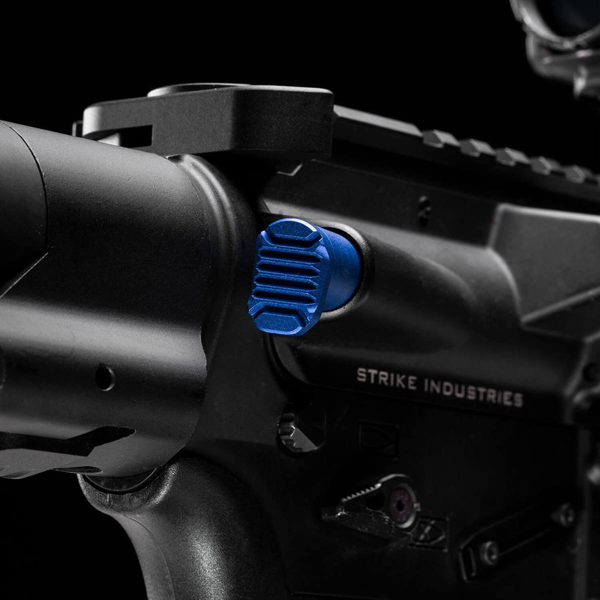 Strike Industries AR Extended Forward Assist - Blue - Blue Strike Industries AR Extended Forward Assist - Blue - Blue