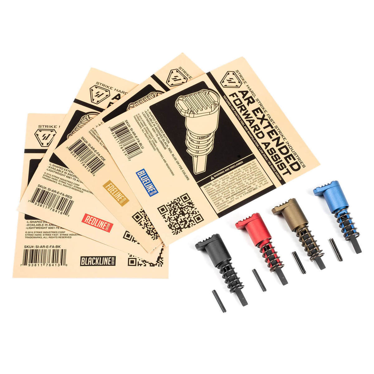 Strike Industries AR Extended Forward Assist - Blue - Blue Strike Industries AR Extended Forward Assist - Blue - Blue