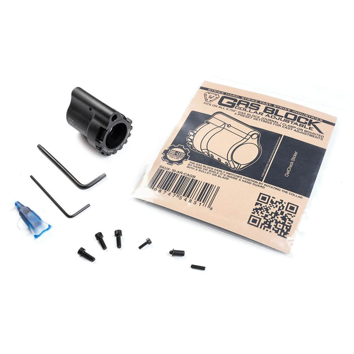 Strike Industries Collar Adjustable Gas Block - Black Strike Industries Collar Adjustable Gas Block - Black