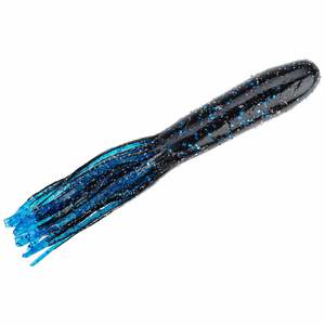 Strike King Flip N Tubes - Black/Blue Flake/Blue Tail, 4-1/2in, 8pk