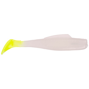 Strike King Glass Minnow Soft Swimbait - Glow/Chartreuse Tail, 3-1/4in