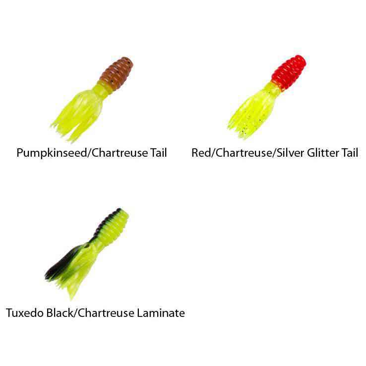 Mr. Crappie Crappie Thunder Crappie Bait - Tuxedo Black/Chartreuse Laminate, 1-3/4in, 15 Pack - Tuxedo Black/Chartreuse Laminate Mr. Crappie Crappie Thunder Crappie Bait - Tuxedo Black/Chartreuse Laminate, 1-3/4in, 15 Pack - Tuxedo Black/Chartreuse Laminate