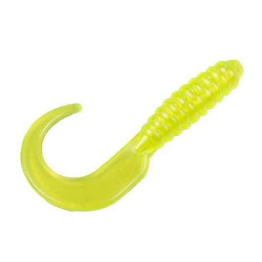 Strike King Mr. Crappie 2in Curly Tail Grub – Pearl/Chartreuse Tail