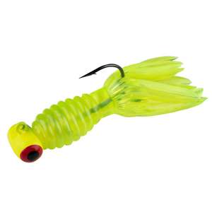 Stike King Mr. Crappie Sausage Head with Thunder Tail Panfish Bait - Hot Chartreuse, 1/16oz, 3 Pack