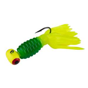 Stike King Mr. Crappie Sausage Head with Thunder Tail Panfish Bait - Lime-A-Nator/Chartreuse, 1/16oz, 3 Pack