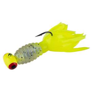 Stike King Mr. Crappie Sausage Head with Thunder Tail Panfish Bait - Monkey Shine/Chartreuse, 1/16oz, 3 Pack