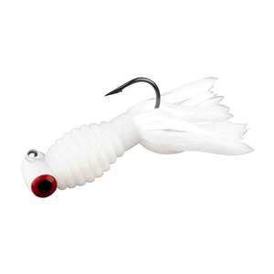 Stike King Mr. Crappie Sausage Head with Thunder Tail Panfish Bait - White, 1/8oz, 3 Pack