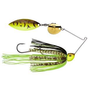 Strike King Tour Grade Colorado/Willow Blade Spinnerbait - Chartreuse Belly Craw, 3/8oz