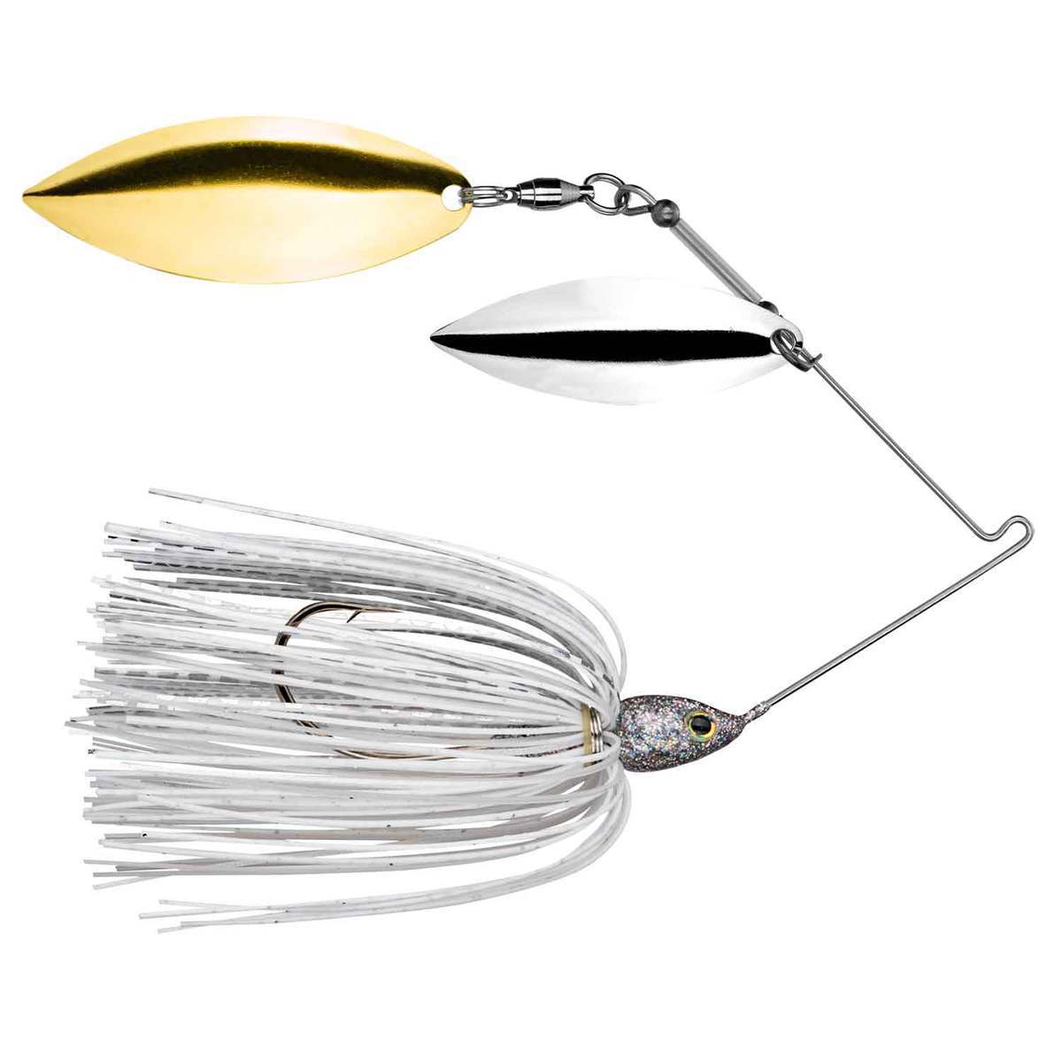 Strike King Tour Grade Willow/Willow Blade Spinnerbait - White/Silver, 3/8oz - White/Silver Strike King Tour Grade Willow/Willow Blade Spinnerbait - White/Silver, 3/8oz - White/Silver