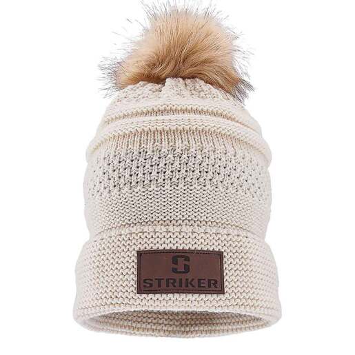 Striker Ice Bemidji Fur Pom Women's Ice Fishing Hat - Black One Size Fits Most - Striker