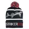 Striker Ice Fossil Pom Men's Ice Fishing Hat - Black/Red/White - One Size Fits Most - Black/Red/White One Size Fits Most
