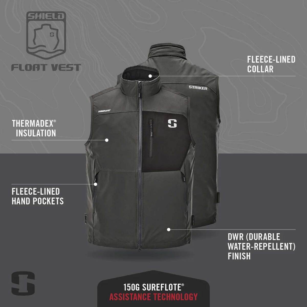Shield Float Striker Shield Float Men's FIshing Vest - Gunmetal - S | Sportsman's ...