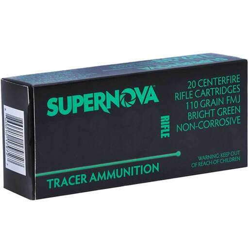 Supernova Tracer 7.62x39mm 110gr FMJ Rifle Ammo Ammo - 20 Rounds Ammo - Green 20 Rounds - Green Ammo
