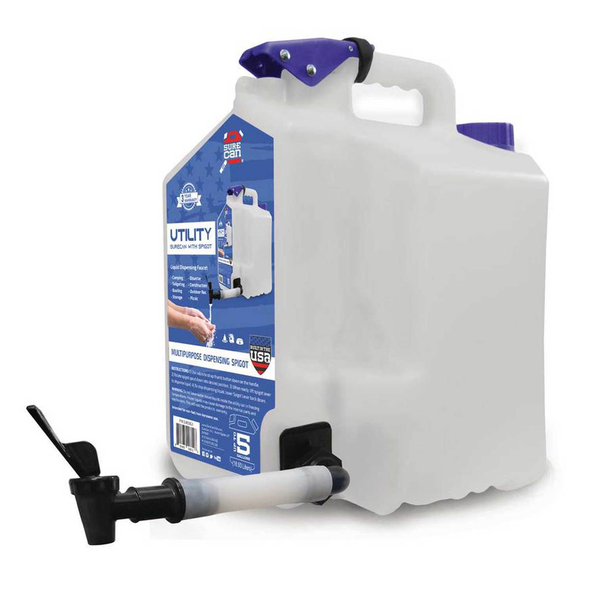 SureCan Utility 5 Gallon Spigot Portable Water Station - White - White SureCan Utility 5 Gallon Spigot Portable Water Station - White - White