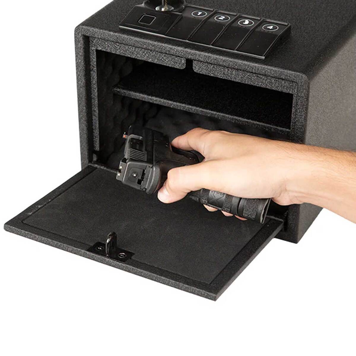 Bio Gun Safe SureLock Security Company QuickTouch Vault 300 Digital + Bio 2 Pistol ...