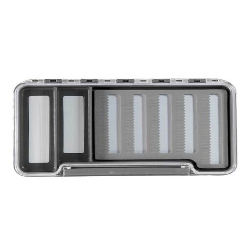Sportsman's Warehouse Thin Magnetic/Foam Waterproof Fly Box - Large, 12 Compartment - Clear Large