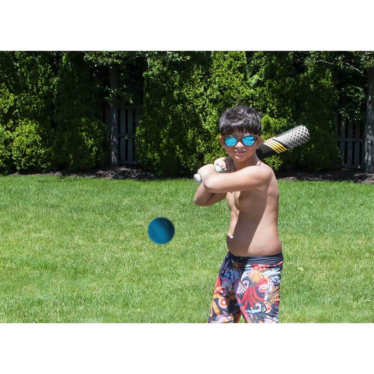 Swimline Neoprene Baseball & Bat Pool Toy - Black / Yellow Swimline Neoprene Baseball & Bat Pool Toy - Black / Yellow