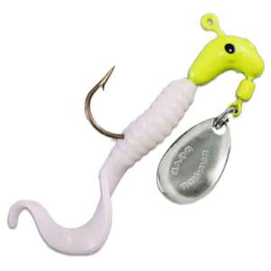 T T I Blakemore Curly Tail Road Runner Underspin Jig - Chartreuse/White, 1/8oz, 1-1/2in, 2pk