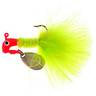 T T I Blakemore Marabou Road Runner Underspin Jig - Red/Chartreuse, 1/16oz, 2pk - Red/Chartreuse