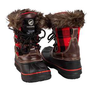Tamarack Youth Plaid Winter Pac Boots - Red - Size 1