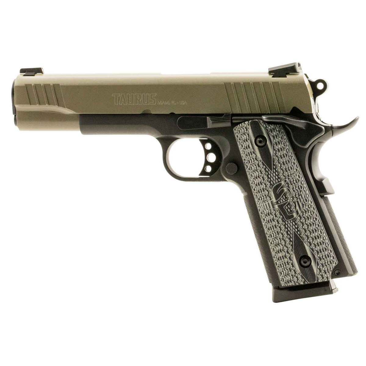Taurus 1911 45 Auto (ACP) 5in Sand Cerakote/Matte Black Pistol - 8+1 Rounds Taurus 1911 45 Auto (ACP) 5in Sand Cerakote/Matte Black Pistol - 8+1 Rounds