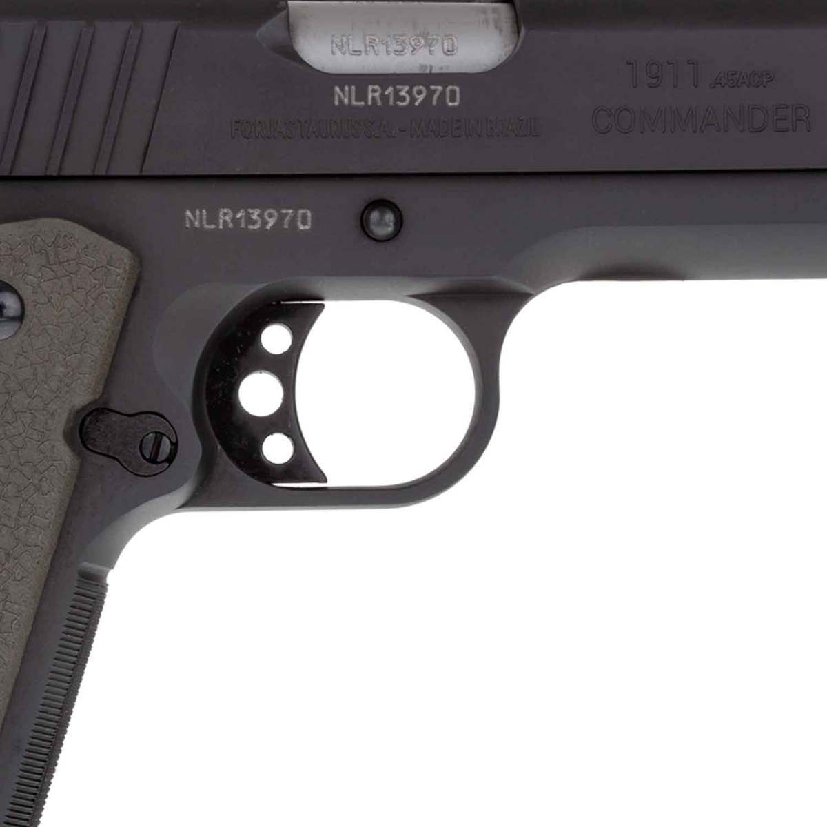 Taurus 1911 Commander 45 Auto (ACP) 4.2in Matte Black/OD Green Pistol - 8+1 Rounds - Black/OD Green Taurus 1911 Commander 45 Auto (ACP) 4.2in Matte Black/OD Green Pistol - 8+1 Rounds - Black/OD Green