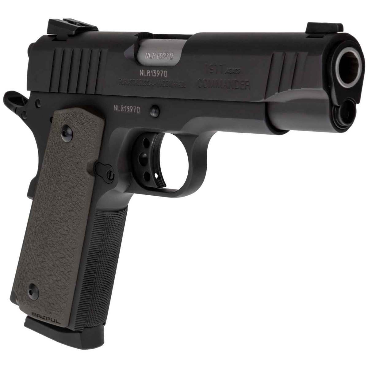 Taurus 1911 Commander 45 Auto (ACP) 4.2in Matte Black/OD Green Pistol - 8+1 Rounds - Black/OD Green Taurus 1911 Commander 45 Auto (ACP) 4.2in Matte Black/OD Green Pistol - 8+1 Rounds - Black/OD Green