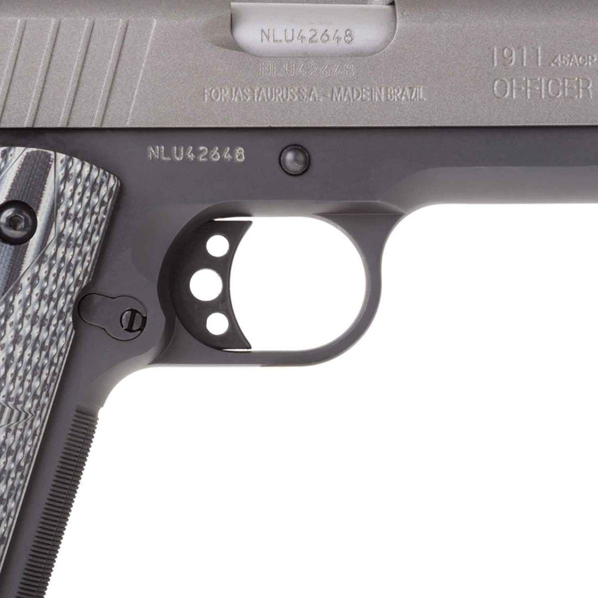Taurus 1911 Officer 45 Auto (ACP) 3.5in Black/Gray Pistol - 6+1 Rounds - Black/Gray Taurus 1911 Officer 45 Auto (ACP) 3.5in Black/Gray Pistol - 6+1 Rounds - Black/Gray