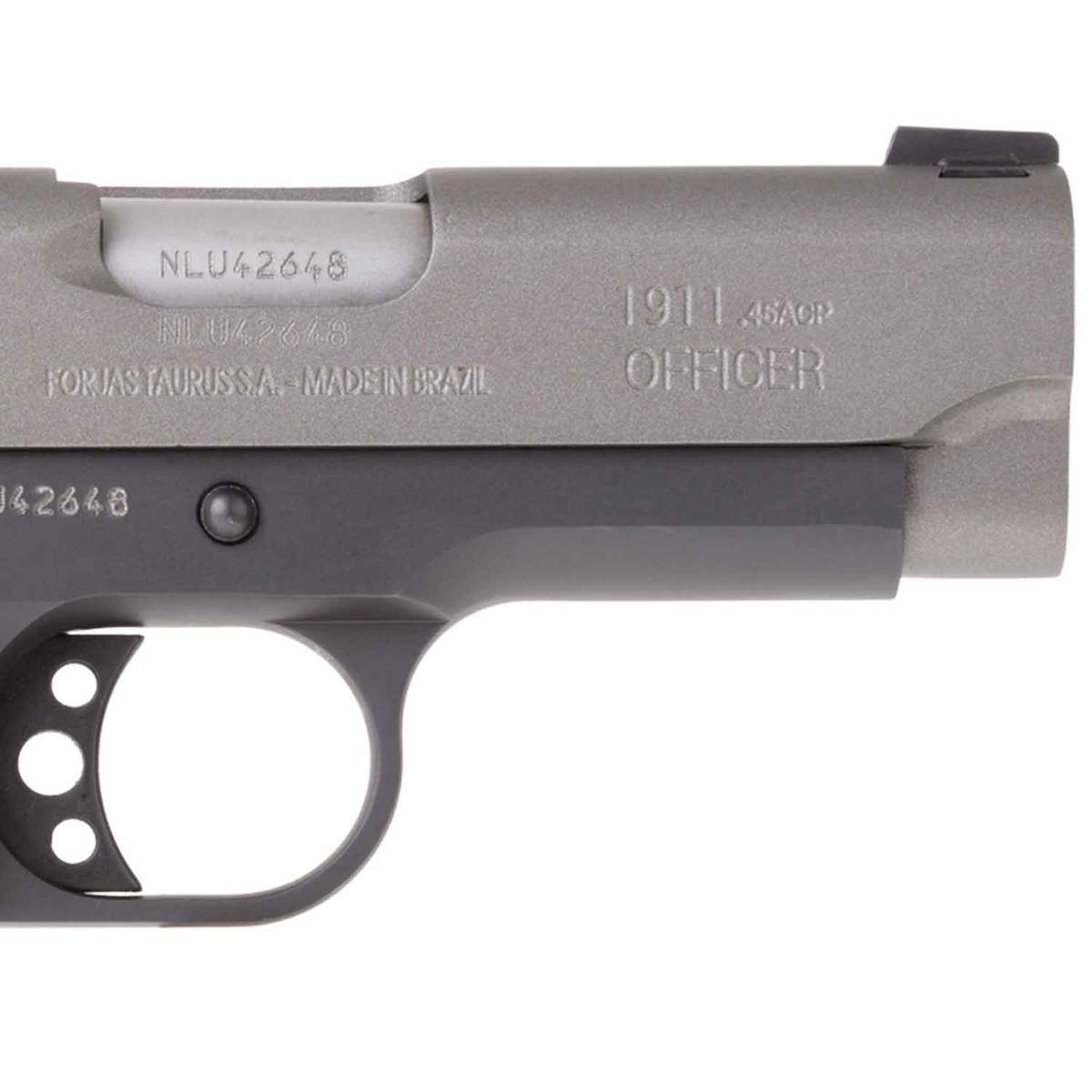 Taurus 1911 Officer 45 Auto (ACP) 3.5in Black/Gray Pistol - 6+1 Rounds - Black/Gray Taurus 1911 Officer 45 Auto (ACP) 3.5in Black/Gray Pistol - 6+1 Rounds - Black/Gray