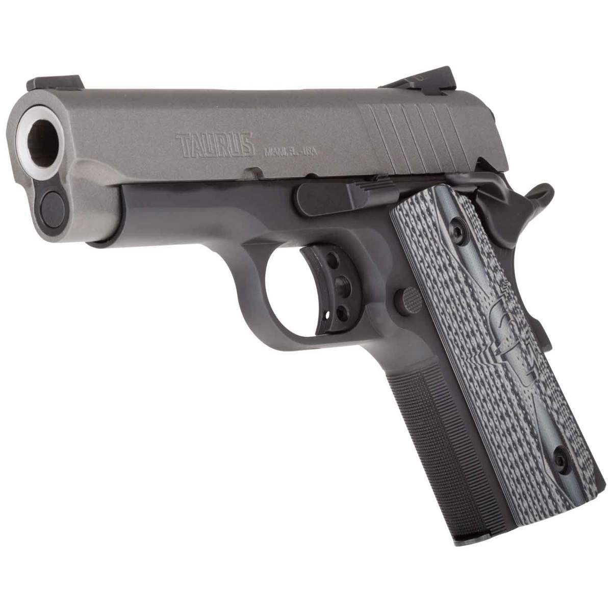 Taurus 1911 Officer 45 Auto (ACP) 3.5in Black/Gray Pistol - 6+1 Rounds - Black/Gray Taurus 1911 Officer 45 Auto (ACP) 3.5in Black/Gray Pistol - 6+1 Rounds - Black/Gray