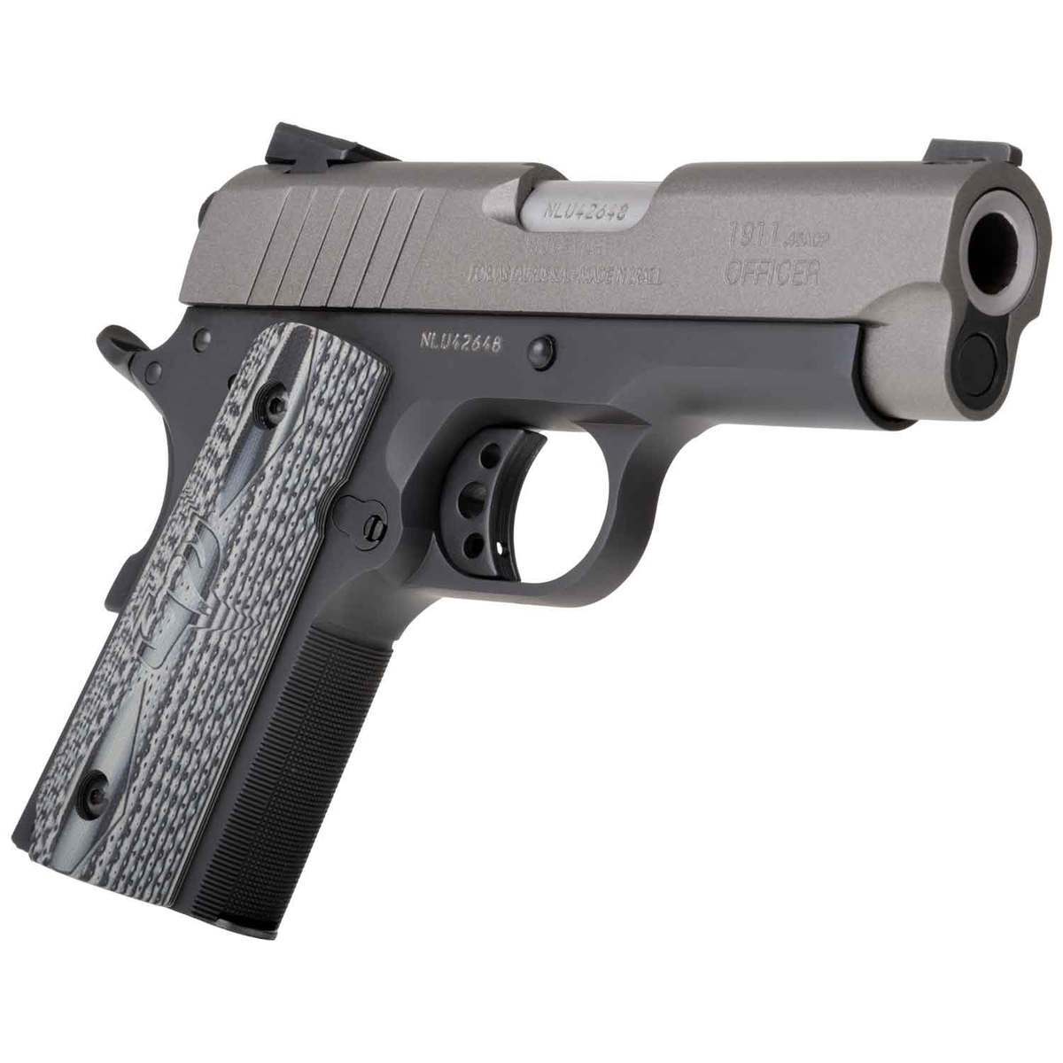 Taurus 1911 Officer 45 Auto (ACP) 3.5in Black/Gray Pistol - 6+1 Rounds - Black/Gray Taurus 1911 Officer 45 Auto (ACP) 3.5in Black/Gray Pistol - 6+1 Rounds - Black/Gray