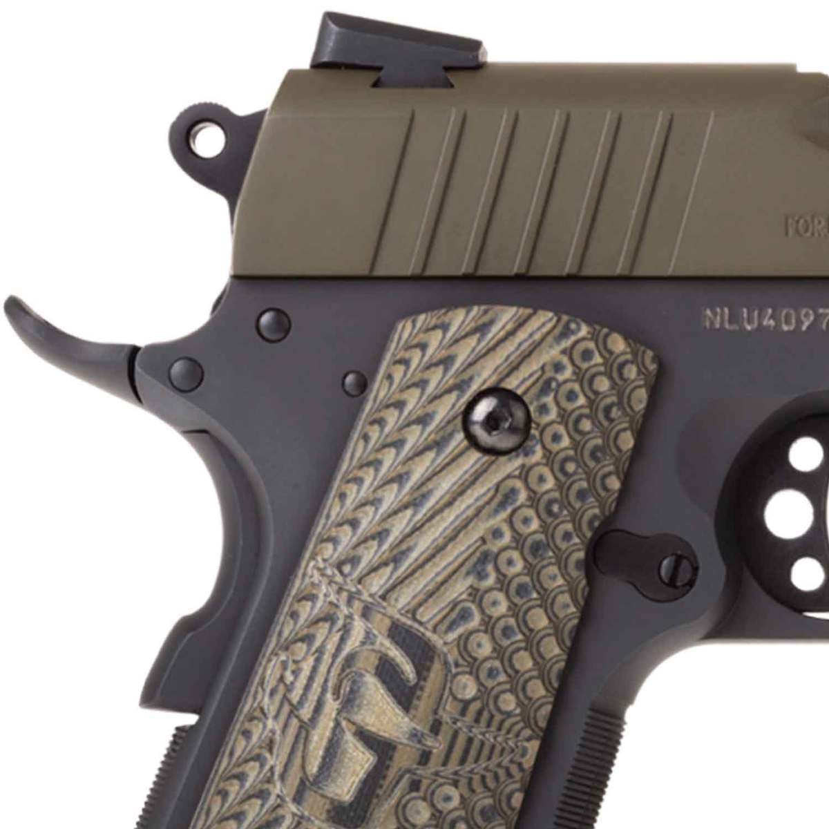 Taurus 1911 Officer 45 Auto (ACP) 3.5in Black/Green Pistol - 6+1 Rounds - Black/Green Taurus 1911 Officer 45 Auto (ACP) 3.5in Black/Green Pistol - 6+1 Rounds - Black/Green