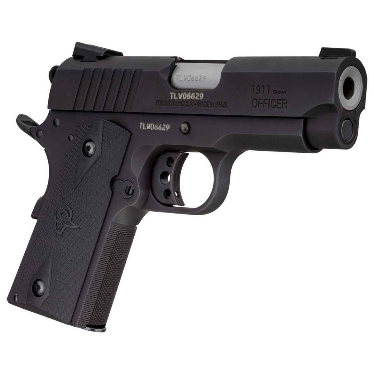 Taurus 1911 Officer 9mm Luger 3.5in Black Pistol 8+1 Rounds Balck