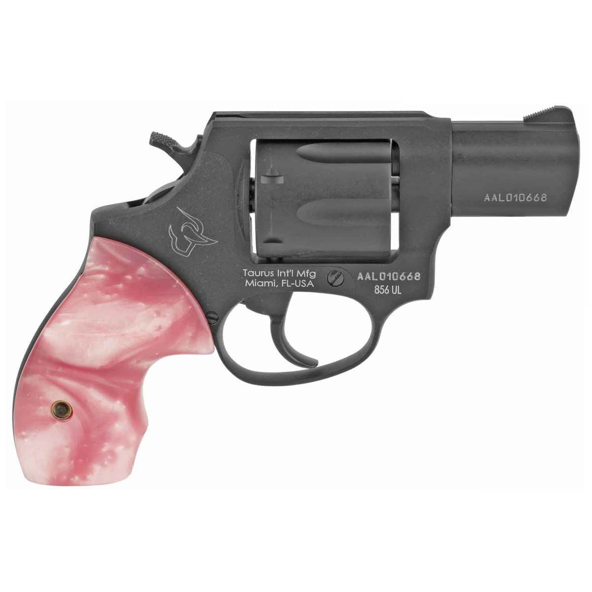 Taurus 856 w/Pink Pearl Grips 38 Special 2in Matte Black Revolver - 6 Rounds Taurus 856 w/Pink Pearl Grips 38 Special 2in Matte Black Revolver - 6 Rounds