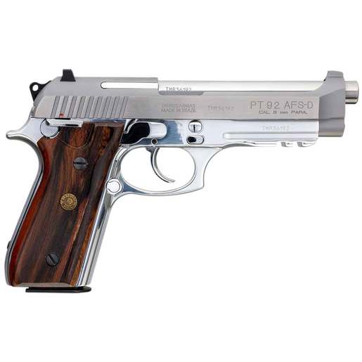 Taurus 92 9mm Luger 5in Aluminum/Walnut Pistol - 17+1 Rounds - Matte Stainless/Wood image