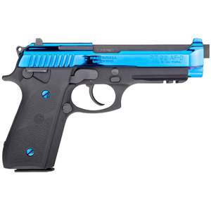 Taurus 92 Hogue Grip 9mm Luger 5in Black/PVD Blue Pistol - 17+1 Rounds