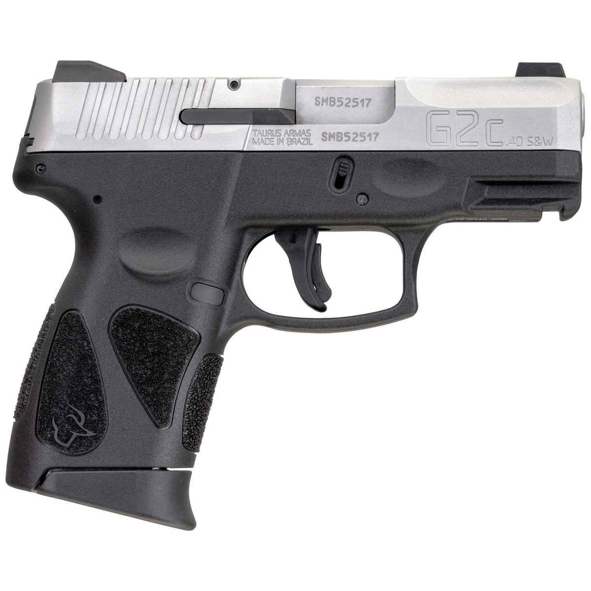 Taurus G2C 40 S&W 3.2in Stainless/Black Pistol 10+1 Rounds Black
