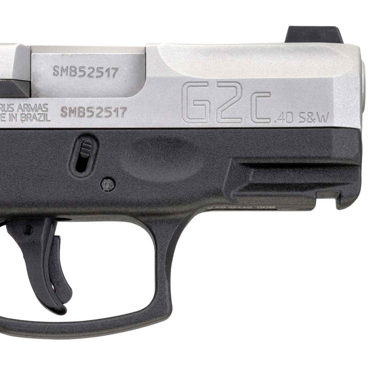 Taurus G2C 40 S&W 3.2in Stainless/Black Pistol - 10+1 Rounds - Black/Stainless Taurus G2C 40 S&W 3.2in Stainless/Black Pistol - 10+1 Rounds - Black/Stainless