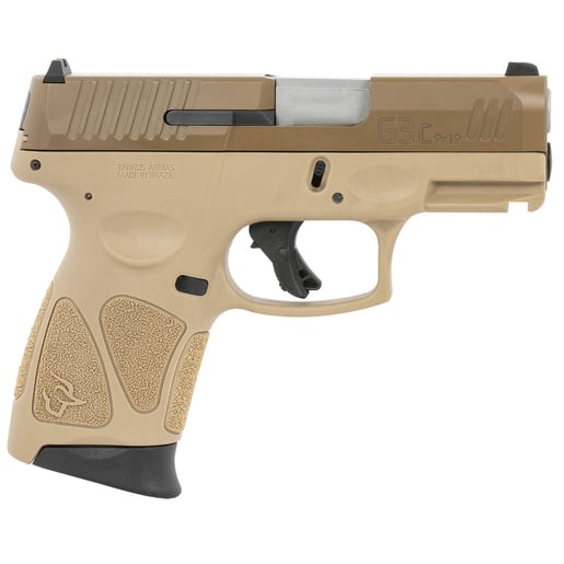 Taurus G3C 9mm Luger 3.2in Coyote Cerakote Pistol - 12+1 Rounds - Tan Compact image