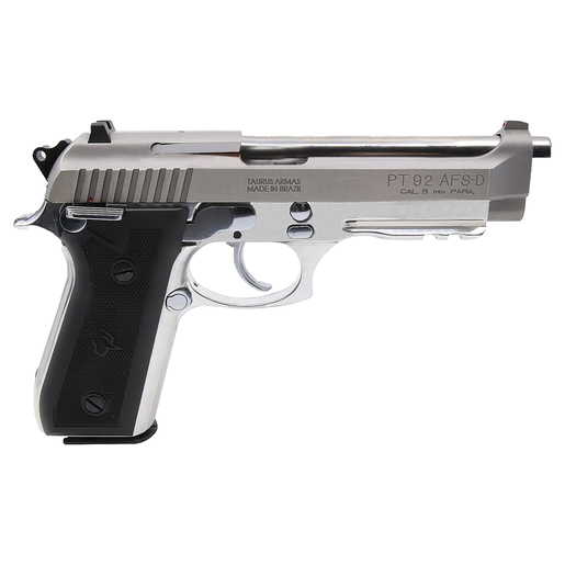 TAURUS Pt92 9mm Luger 5in Stainless Steel Pistol - 17+1 Rounds - Gray