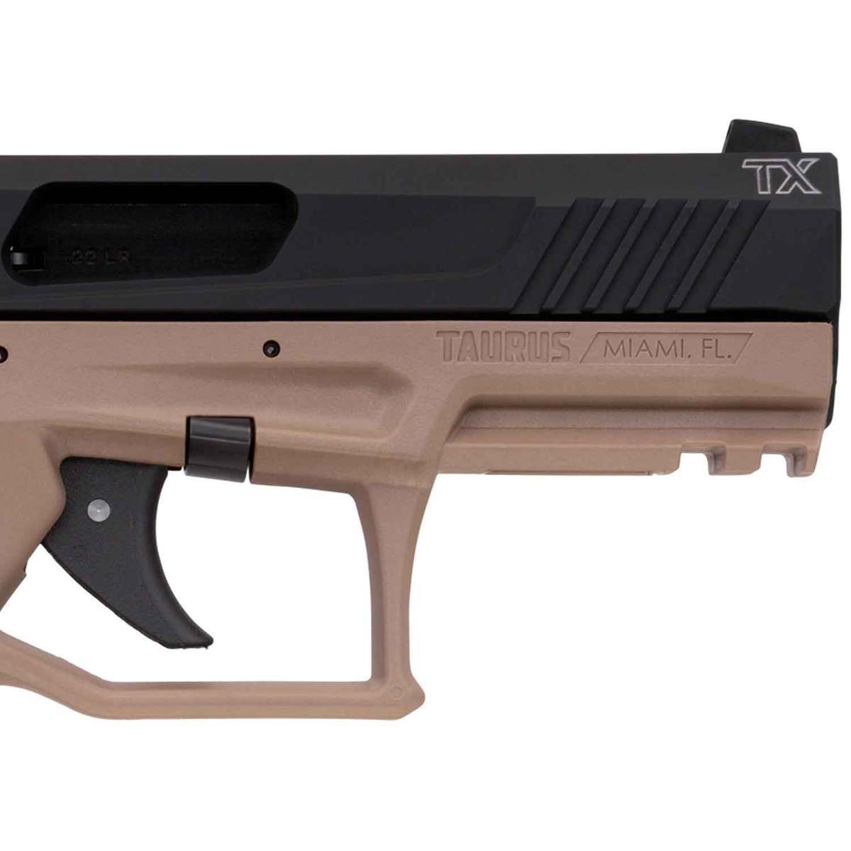 Taurus TX22 22 Long Rifle 4.1in FDE/Black Pistol - 16+1 Rounds - Flat Dark Earth/Black Taurus TX22 22 Long Rifle 4.1in FDE/Black Pistol - 16+1 Rounds - Flat Dark Earth/Black