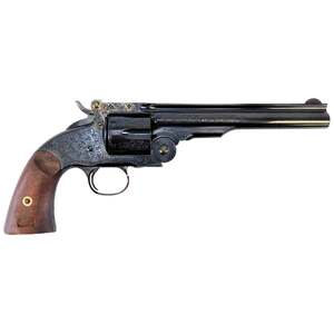 Taylors and Company Top Break Schofield 45 (Long) Colt 7in Blued Engraved Revolver - 6 Rounds