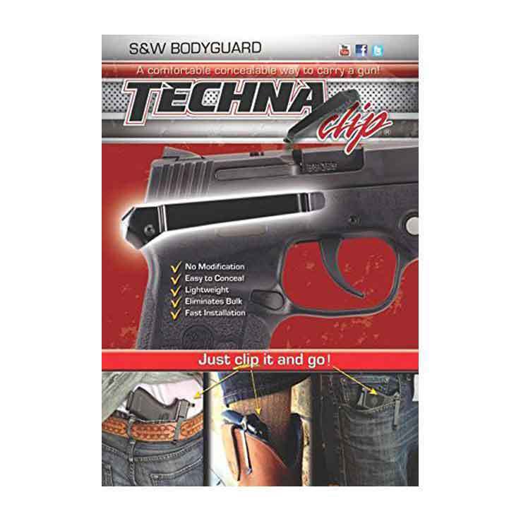 Techna Clip Right-Side Concealable Gun Clip for S&W Bodyguard - Black Techna Clip Right-Side Concealable Gun Clip for S&W Bodyguard - Black