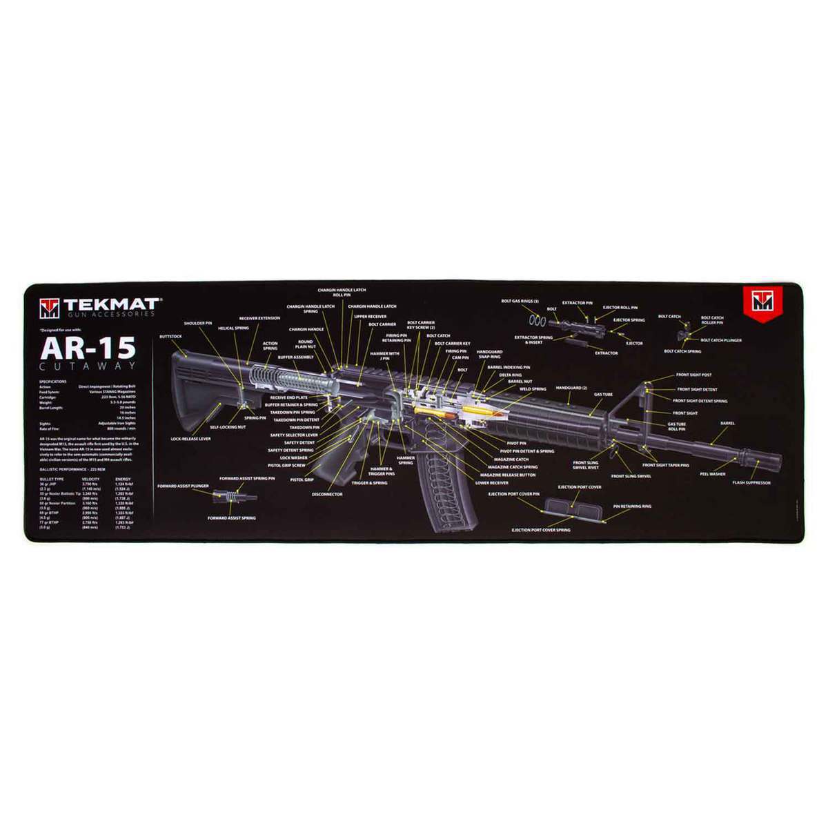TekMat AR-15 Cutaway Ultra Premium Gun Cleaning Mat - 15in x 44in TekMat AR-15 Cutaway Ultra Premium Gun Cleaning Mat - 15in x 44in