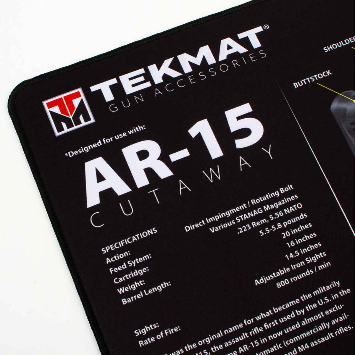 TekMat AR-15 Cutaway Ultra Premium Gun Cleaning Mat - 15in x 44in TekMat AR-15 Cutaway Ultra Premium Gun Cleaning Mat - 15in x 44in